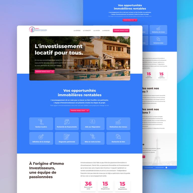 maquette web ux domaine immobilier