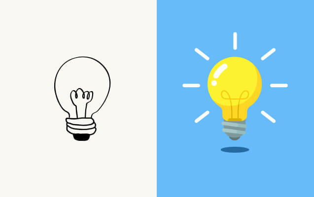Logo ampoule en dessin devient un logo design et tendance