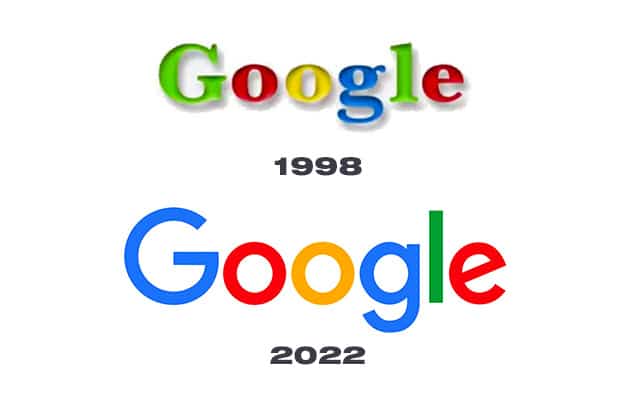 historique du logo google de 1998 à 2022