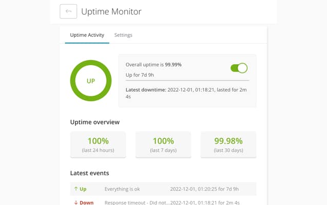 extrait monitoring managewp dotperfect