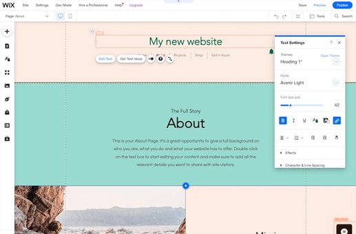 wix design interface