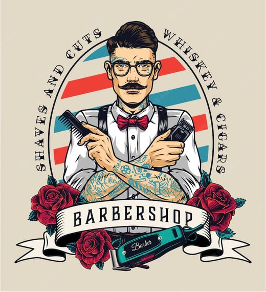 barbershop vintage embleme