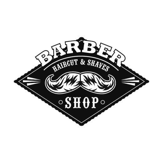 logo salon coupe cheveux moustaches monochromes