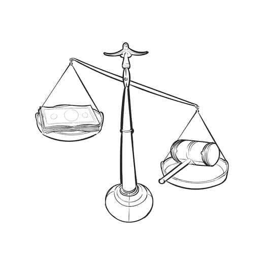 main dessin illustration du concept justice