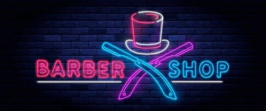 salon barbier neon lumineux