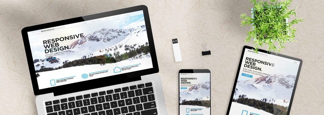 écrans illustrant un site responsive